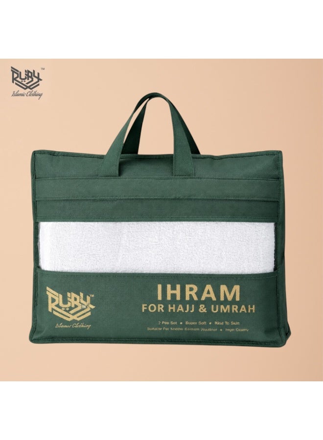 RUBY ISLAMIC CLOTHING Men's Ihram for Hajj and Umrah, Super Soft, Sweat Absorbent, 2 Piece Ihram Set|Comfortable & Lightweight |Pilgrimage Essentials |Ultra-Comfort for Hajj & Umrah - Image 5